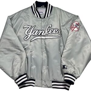Vintage Starter New York Yankees Silver Dugout Jacket (Size XXXL)
